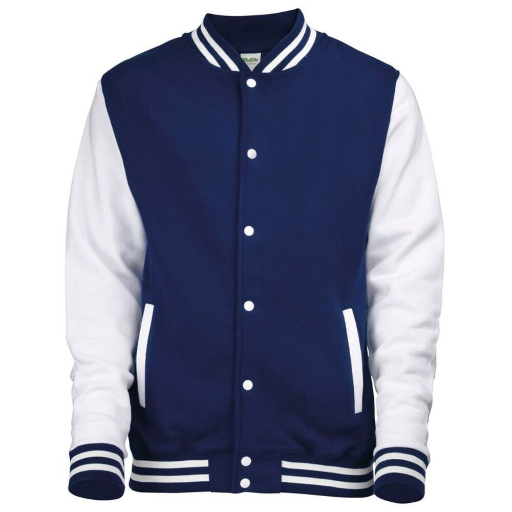 Awdis Unisex Adult Varsity Jacket / Oxford Navy/White